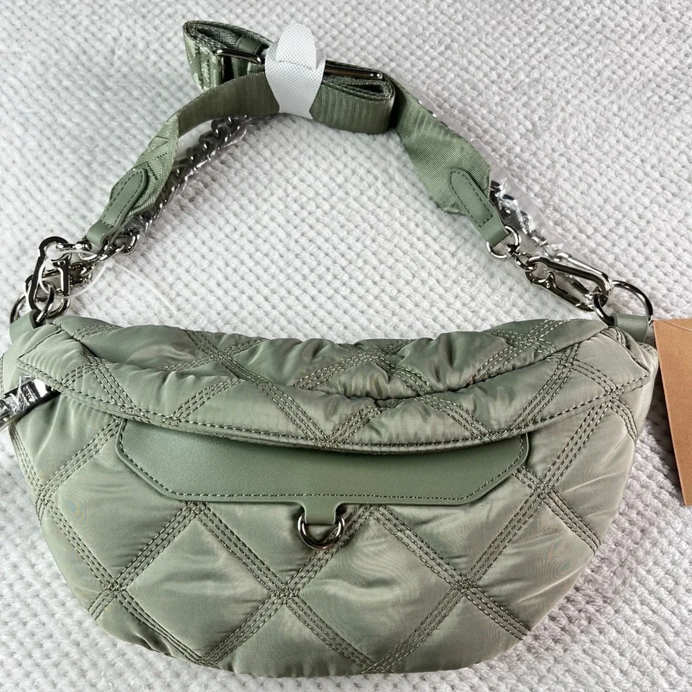 Steve Madden BCORY Sage‎ Quilted Nylon Sling Bag Fanny Pack Belt Bag Kids
